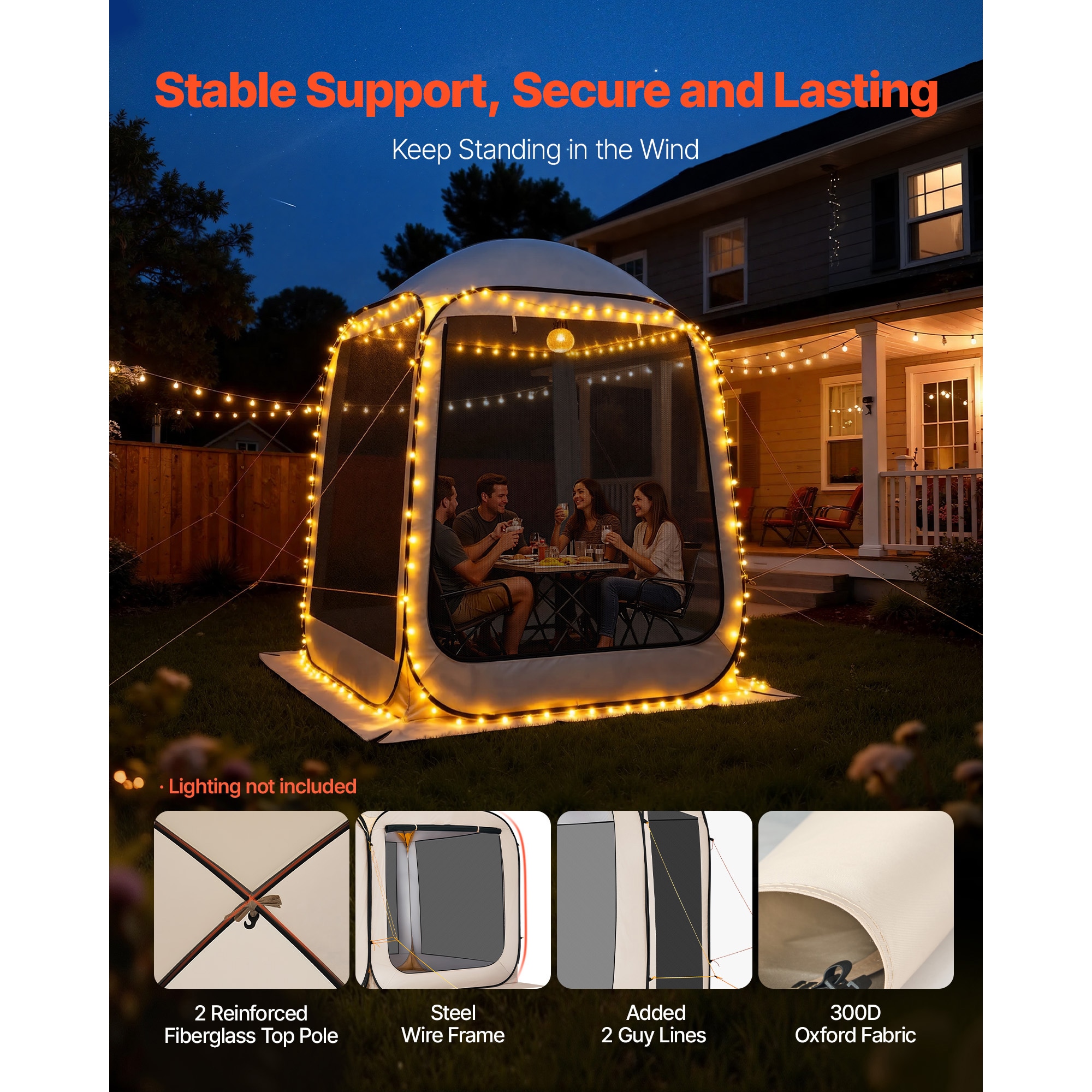Pop-up Screen House Tent For Garden And Backyard Outdoor Activities_voghion.com